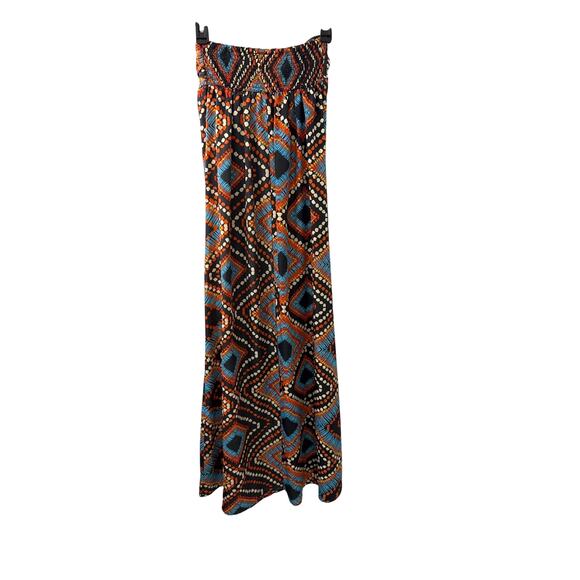 Xhilaration Halter Top Black Boho Geometric Maxi Dress Size Women's Small - Picture 4 of 4